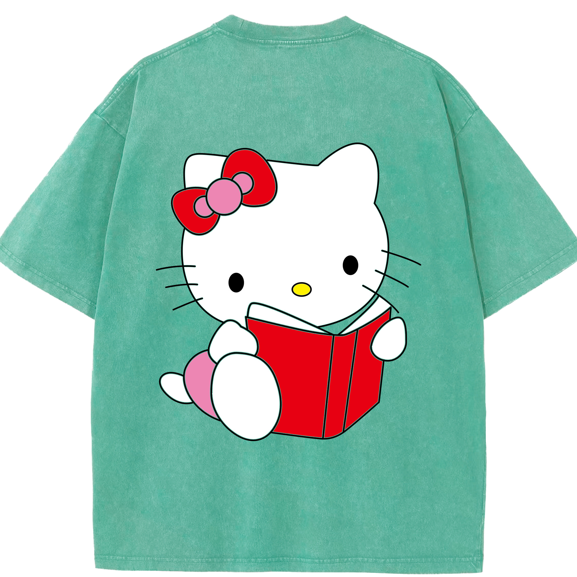 （画像用） Hello Kitty ハローキティ 綿100% ヴィンテージ風 半袖Tシャツ（背面プリント）